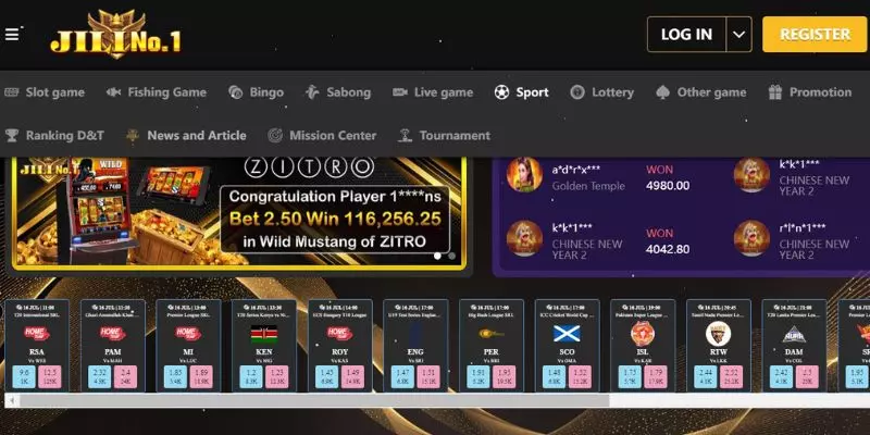 Jilino1 Sports has all the exciting betting options
